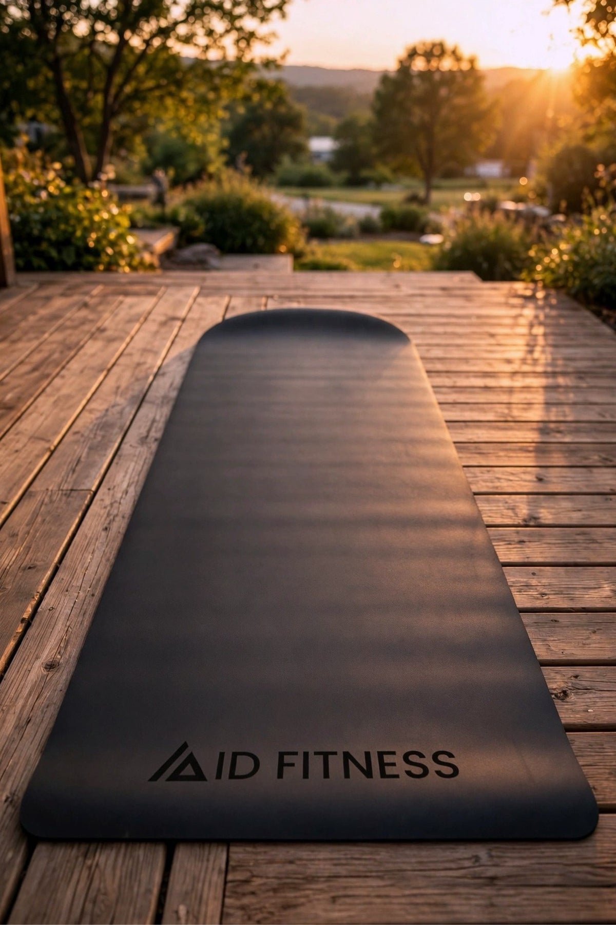 ID Yoga Mat – non-slip black yoga mat, full length